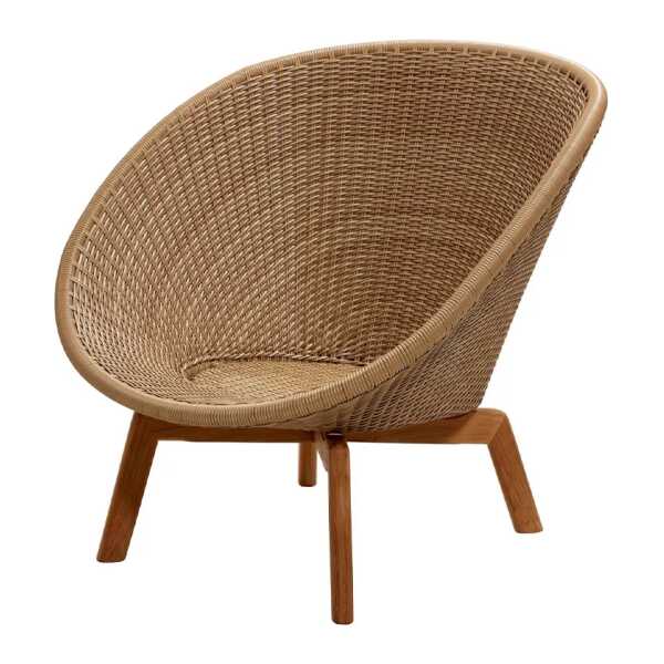 Cane-line Peacock Weave Loungesessel Natural, Beine aus Teak