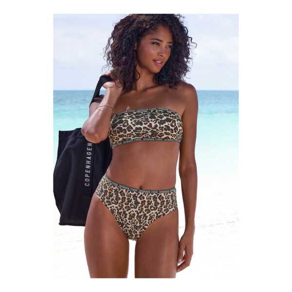 Copenhagen Studios Bandeau-Bikini-Top Leody, Mit trendigem Animalprint
