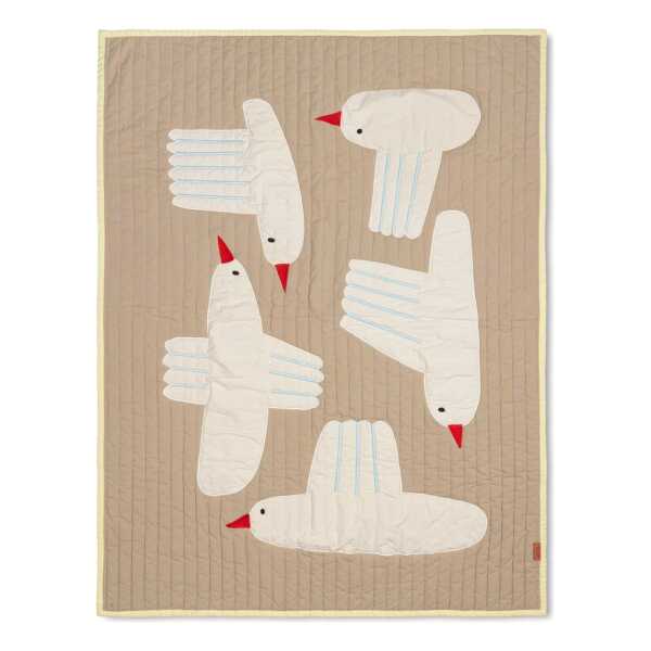 Ferm Living - Bird Quilted Decke, sand