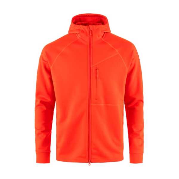 Fjällräven - Abisko Grid Fleece Hoodie - Fleecejacke Gr L rot
