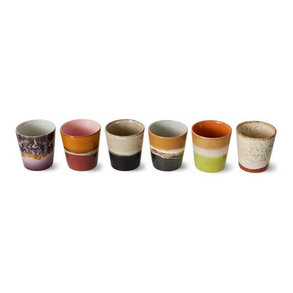 HKliving 70's Tasse 6er Pack Soil