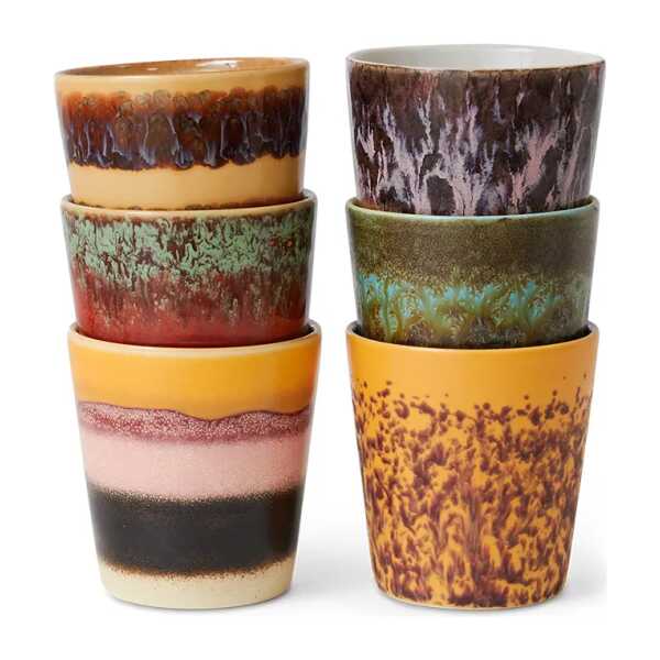 HKliving 70's Tasse 6er Pack Valley