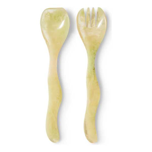 HKliving - Salat Besteck-Set, mist green (2-tlg.)