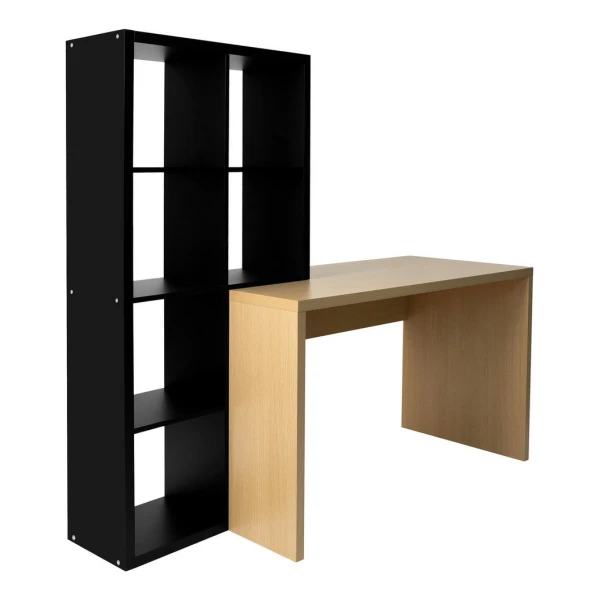 INOSIGN Regal-Schreibtisch Triest, Computertisch mit Raumtrenner, Breite 156 cm, Regalelement flexibel montierbar, 6 Fächer, Tischbreite 120 cm