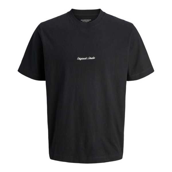 Jack & Jones Rundhalsshirt Jack&Jones T-Shirt schwarz Übergröße JORNORREBRO