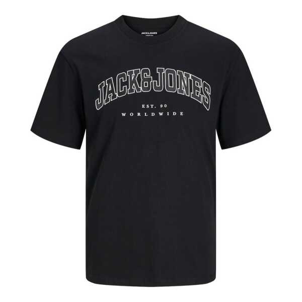 Jack & Jones Rundhalsshirt Jack&Jones XXL T-Shirt schwarz JJECALEB VARSITY