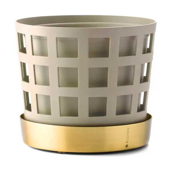 KLONG Trio Pot Square Blumentopf Beige, klein Ø12 cm