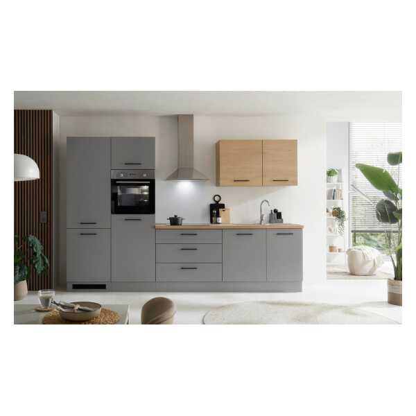 KOCHSTATION Küchenzeile KS-Malfi, Breite 320cm, wahlweise mit E-Geräten, Arbeitsplatte 38mm Stärke
