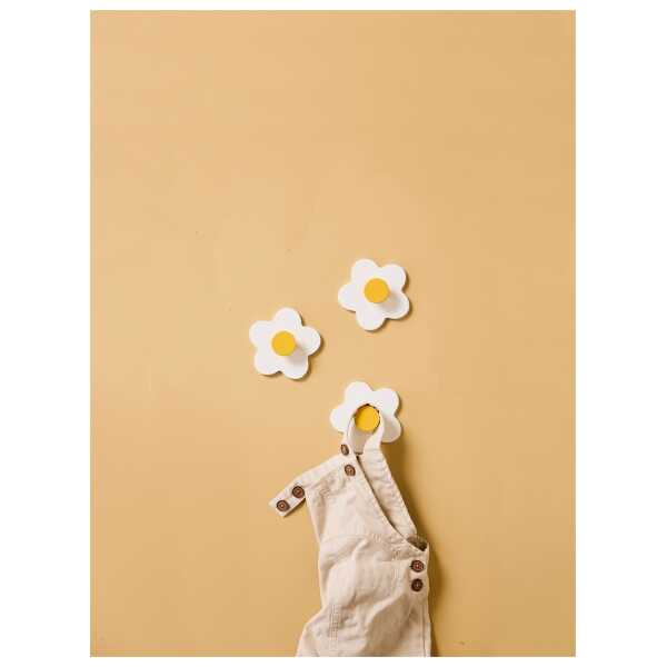 Kids Concept Hakenset 3er-Pack Blume weiss