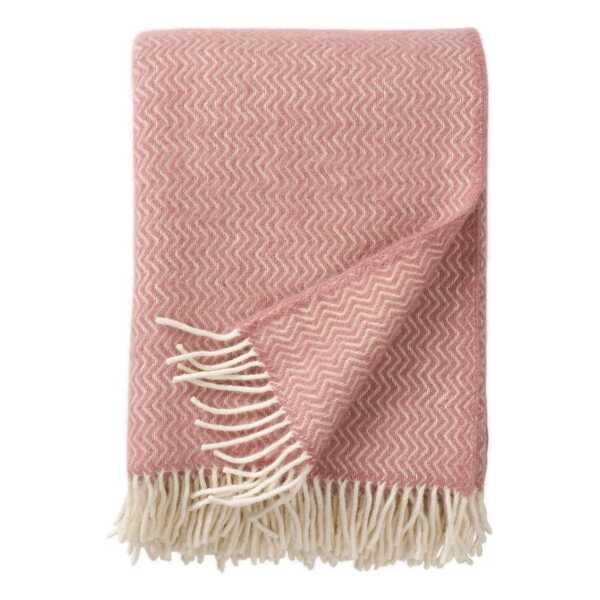 Klippan Yllefabrik Sorbet Wolldecke 130x200 cm Powder pink