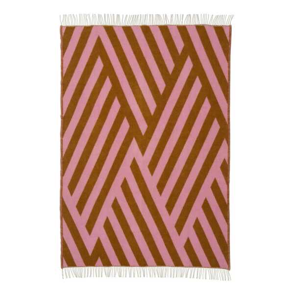 Klippan Yllefabrik Tangent Wolldecke 130x200 cm Pink-carmel