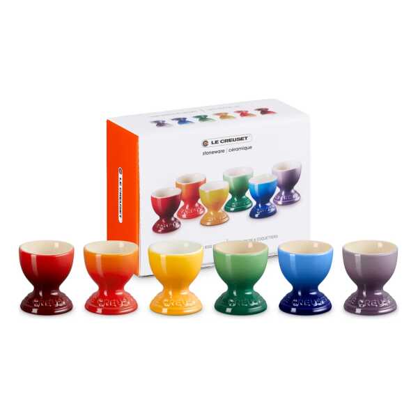 Le Creuset Signature Steingut Eierbecher 6-teilig Rainbow