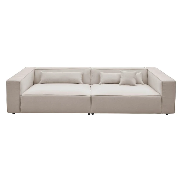 LeGer Home by Lena Gercke 3-Sitzer PIARA XXL, Sofa mit Kedernaht in Cord, Leinenoptik o. Strukturstoff, schwarze Füße, bequemer Sitzkomfort, extra tiefe Sitzfläche