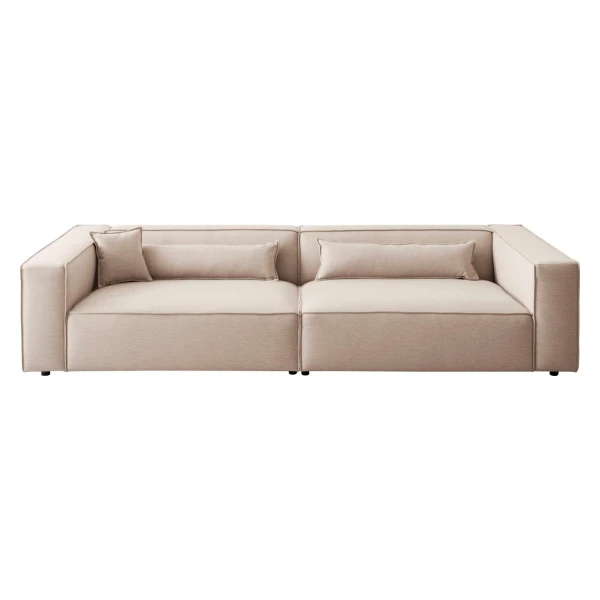 LeGer Home by Lena Gercke 3-Sitzer PIARA XXL, Sofa mit Kedernaht in Cord, Leinenoptik o. Strukturstoff, schwarze Füße, bequemer Sitzkomfort, extra tiefe Sitzfläche