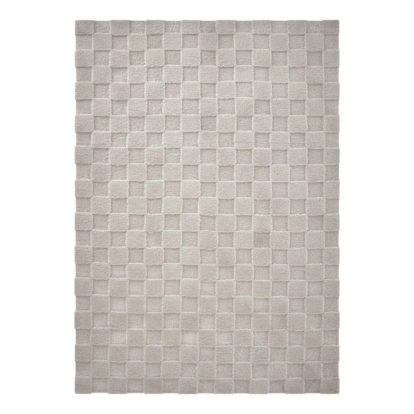 LeGer Home by Lena Gercke Teppich Esmé, Hochflor-Teppiche, weich, Boho, rechteckig, Höhe: 23 mm, Hoch-Tief-Struktur, Uni, Kästchen, Wohnzimmer, Schlafzimmer, Esszimmer