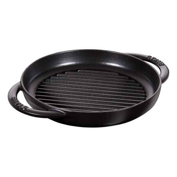 STAUB Staub Pure Grillpfanne Gusseisen rund schwarz Ø22 cm