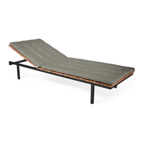 Skargaarden Häringe Sonnenliege Sunbrella Natté Nature Grey-Teak-Schwarz