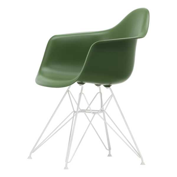 Vitra - Eames Plastic Armchair DAR RE, weiß / forest (Filzgleiter weiß)