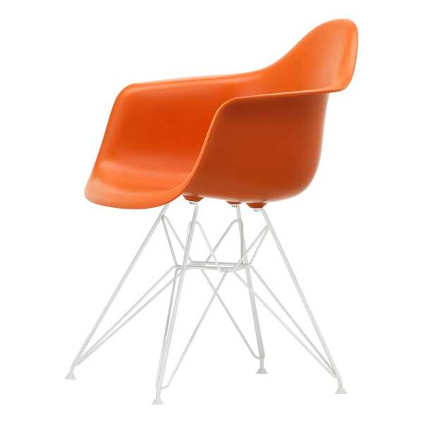 Vitra - Eames Plastic Armchair DAR RE, weiß / rostorange (Filzgleiter weiß)