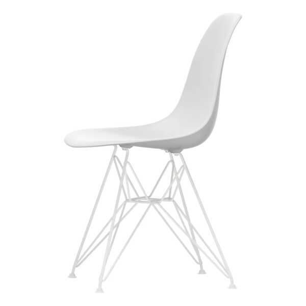 Vitra - Eames Plastic Side Chair DSR RE, weiß / baumwollweiß (Filzgleiter weiß)