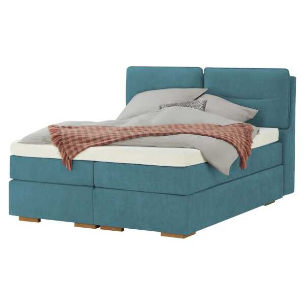 Wohnwert Boxspringbett mit Bettkasten Dormian Besta ¦ türkis/petrol ¦ Maße (cm): B: 180 H: 136 Betten > Boxspringbetten - Höffner