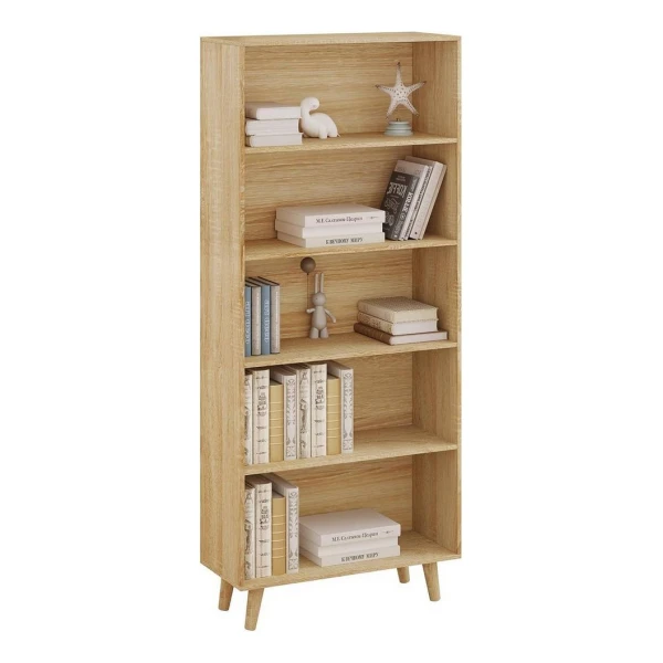 Woltu Bücherregal, 1-tlg., Standregal Raumteiler mit 5 Fächern Aktenregal