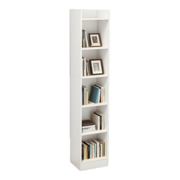 oyajia Bücherregal Aktenregal Standregal Raumteiler mit 5 offenen Fächern aus MDF Holz, offenes Aufbewahrungsregal, Standregal, 24 x 30 x 152 cm