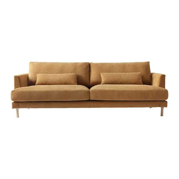 1898 Bredhult Sofa 3-Sitzer Stoff jump 1959 honey, Eichenholzbeine weiß geölt