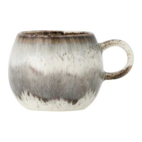 Bloomingville Espressotasse Bloomingville Espresso Tasse PAULA Grau Weiß mit Henkel