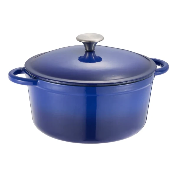 Dorre Gretl Gusseisenbräter rund Knopf Edelstahl 4 l Blau