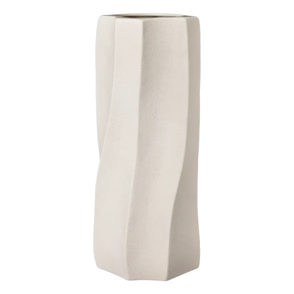 ERNST Ernst Vase Steingut Ø13x31 cm Naturweiß