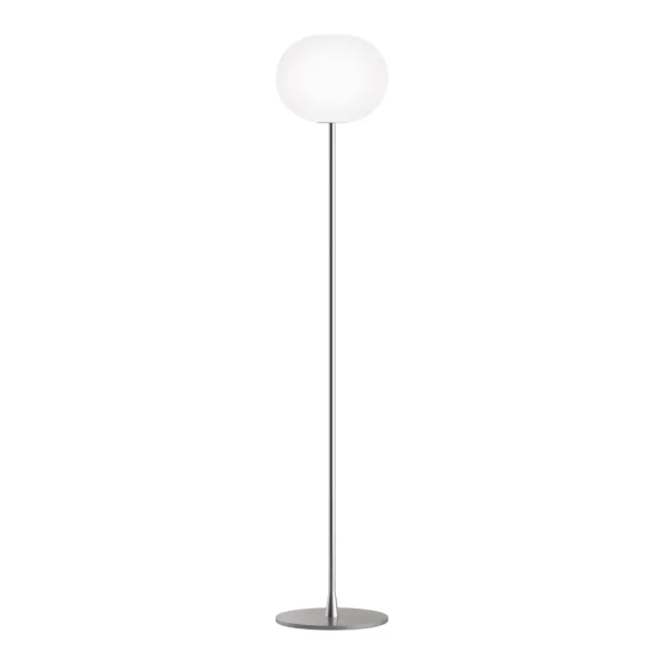Flos Glo-ball F2 Stehleuchte Weißes Opalglas-mattes Silbergestell