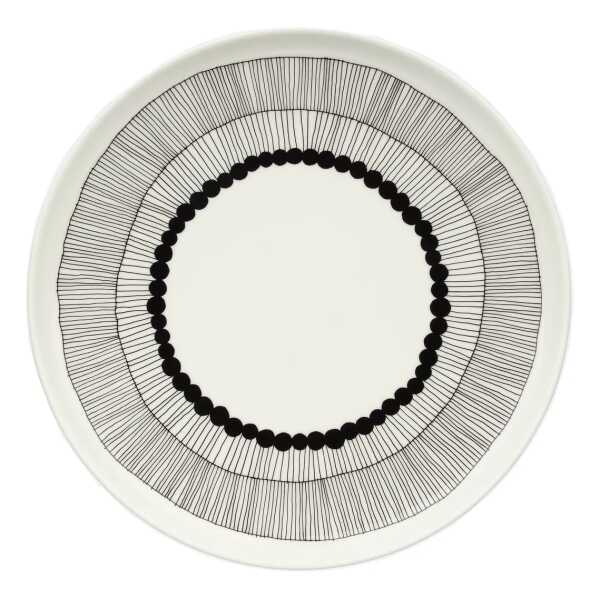 Marimekko Siirtolapuutarha Teller Ø 25cm White-black
