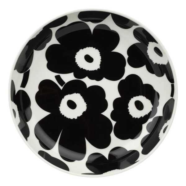 Marimekko Unikko tiefer Teller Ø20,5 cm Black-white