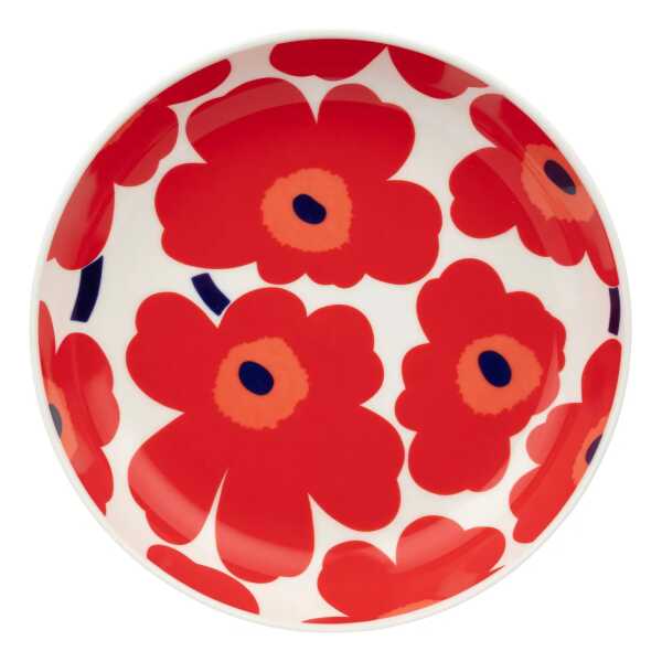 Marimekko Unikko tiefer Teller Ø20,5 cm White-red-blue