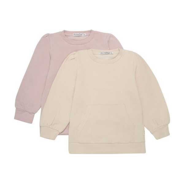 Minymo Rundhalspullover MISweat Shirt girl (2-pack) - 5899 Sweatshirt mit Kängurutasche