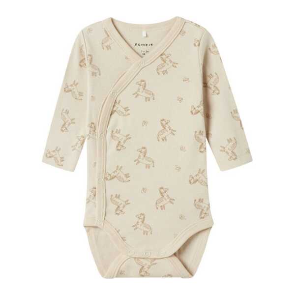 Name It Langarmwickelbody (2-tlg) NBNBODY 2P LS WRAP RAINY DAY ZEBRA