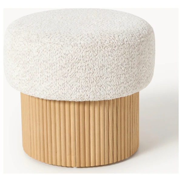 Polsterhocker Nala mit Stauraum aus Teddy-Bouclé