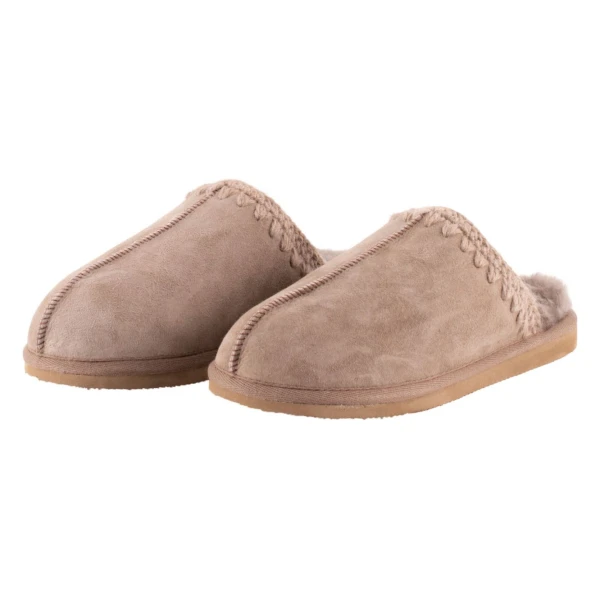 Shepherd of Sweden Damen Pantoffel Leder / Fell mit Gummisohle...
