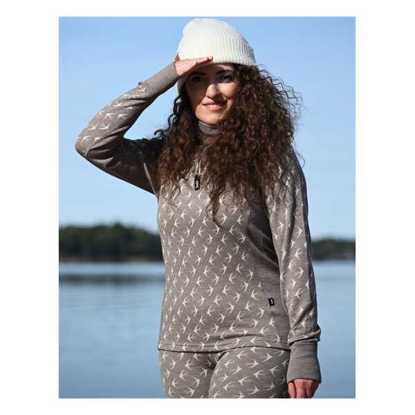 Svala Women's Merino Design Pääsky Zip Neck