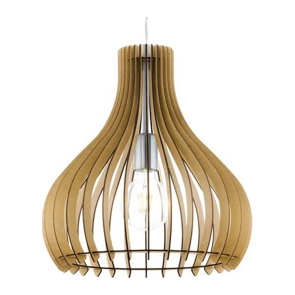 Pendelleuchte Tindori 38cm Braun/Camel Hauptmaterial: Glas Sekundärmaterial: Holz, beschichtet E27