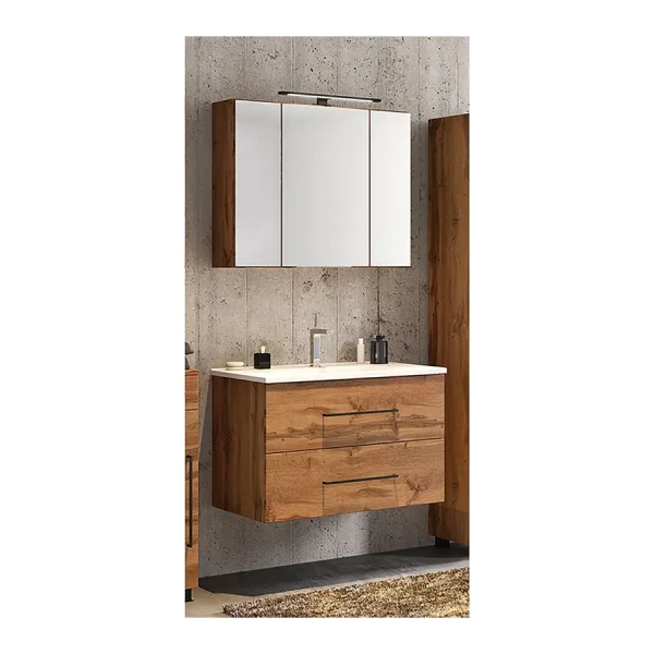Badezimmerset 2-teilig 80 x 200 x 47cm Braun/Eiche Wotan Dekor