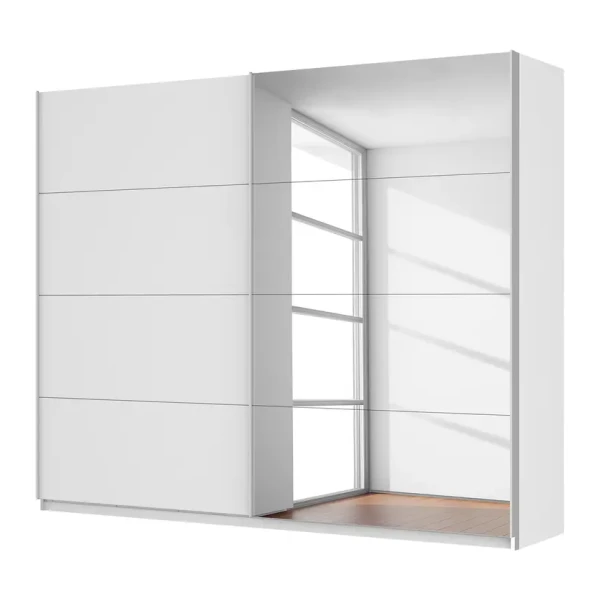 Schwebetürenschrank pure reflect 270 x 222cm Beige/Alpinweiß 2 Türen