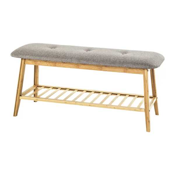 Garderobenbank Stolk 100cm Braun/Bambus