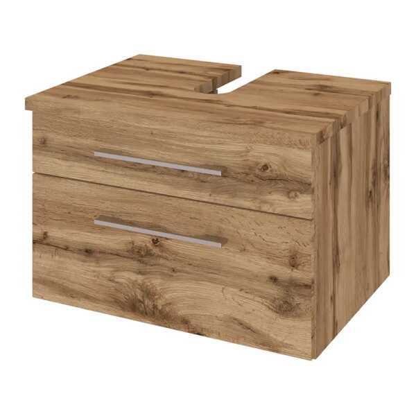 Waschbeckenunterschrank I 60 x 41 x 47cm Braun/Wotaneiche Dekor