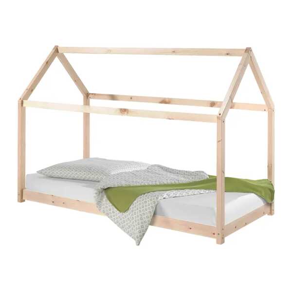 Hausbett Cabane 90 x 200cm Beige/Kiefer