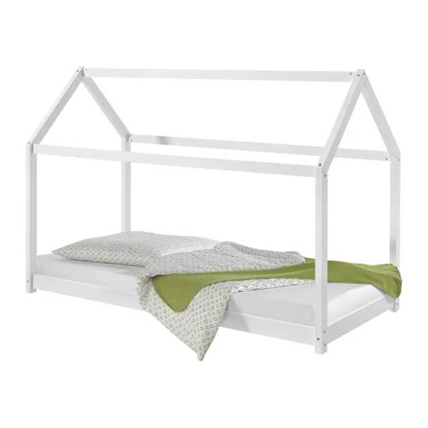 Hausbett 90 x 200cm Weiß/Weiß