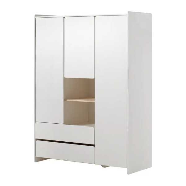 Kleiderschrank 133 x 190 x 55cm Weiß