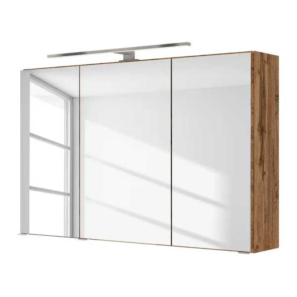 Spiegelschrank Tira 100cm Braun/Wotaneiche Dekor