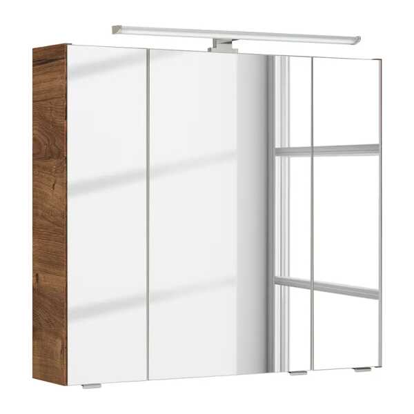 Spiegelschrank 80cm Braun/Eiche Dekor